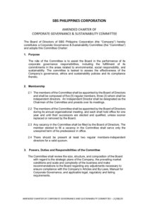 SBS Philippines Corporation | SBS Amended Corporate Governance and Sustainability Committee Charter Nov 8 2023