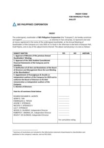 SBS Philippines Corporation | SBS Proxy Form ASM 2023